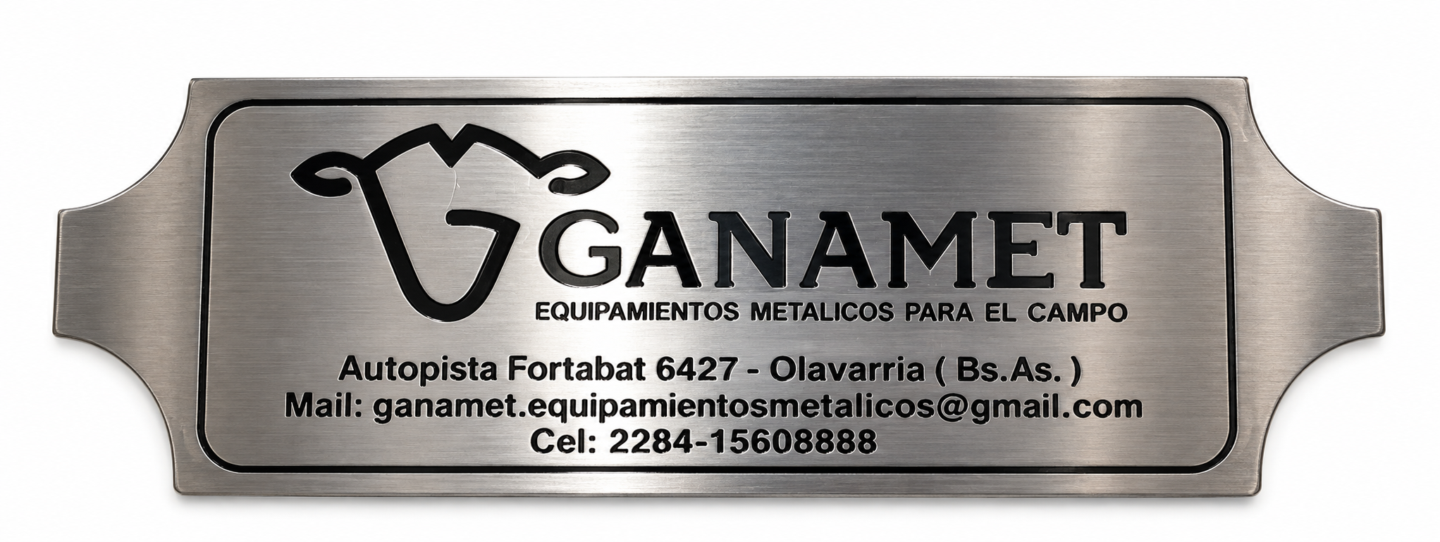 Chapa GANAMET de acero impreso y grabado